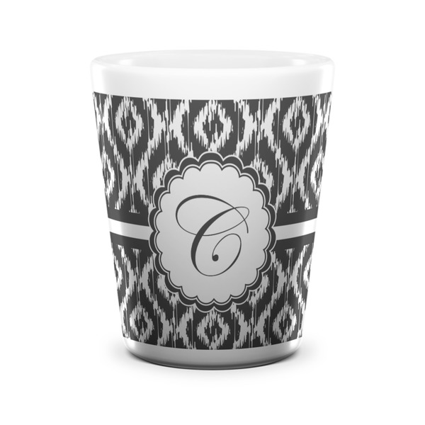 Custom Ikat Ceramic Shot Glass - 1.5 oz - White - Single (Personalized)