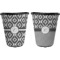 Ikat Trash Can Black - Front and Back - Apvl