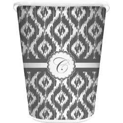 Ikat Waste Basket - Double Sided (White) (Personalized)