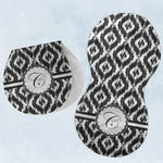 Ikat Burp Pads - Velour - Set of 2 w/ Initial