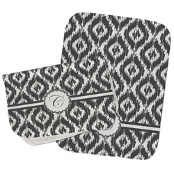 Ikat Burp Cloths - Fleece - Set of 2 w/ Initial