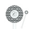 Ikat White Plastic 5.5" Stir Stick - Round - Closeup