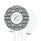 Ikat White Plastic 5.5" Stir Stick - Single Sided - Round - Front & Back