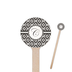 Ikat 7.5" Round Wooden Stir Sticks - Single Sided (Personalized)