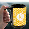 Trellis 15oz. Black Mug - LIFESTYLE