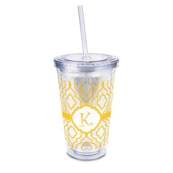 Custom Trellis 16oz Double Wall Acrylic Tumbler with Lid & Straw - Full Print (Personalized)