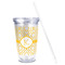 Trellis Acrylic Tumbler - Full Print - Front straw out