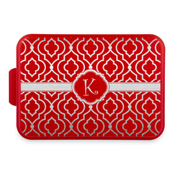 Trellis Aluminum Baking Pan with Red Lid (Personalized)