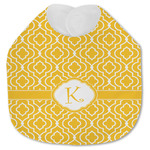 Trellis Jersey Knit Baby Bib w/ Initial