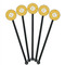 Trellis Black Plastic 5.5" Stir Stick - Round - Fan View