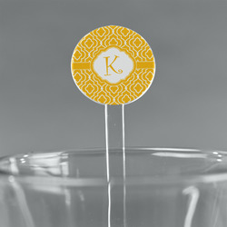 Trellis 7" Round Plastic Stir Sticks - Clear (Personalized)