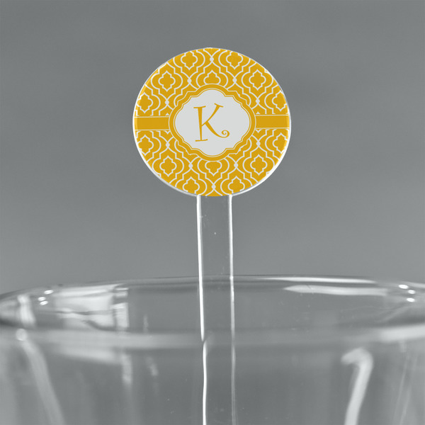 Custom Trellis 7" Round Plastic Stir Sticks - Clear (Personalized)