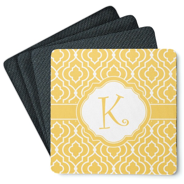 Custom Trellis Square Rubber Backed Coasters - Set of 4 (Personalized)