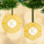 Trellis Flat Glass Ornament w/ Initial