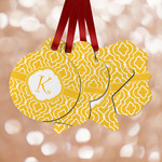 Trellis Metal Ornaments - Double Sided w/ Initial