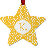 Trellis Metal Star Ornament - Double Sided w/ Initial