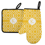 Trellis Left Oven Mitt & Pot Holder Set w/ Initial