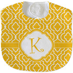 Trellis Velour Baby Bib w/ Initial