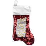 Trellis Reversible Sequin Stocking - Red (Personalized)