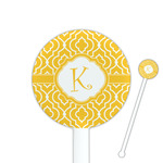 Trellis 5.5" Round Plastic Stir Sticks - White - Single Sided (Personalized)