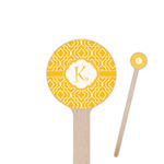 Trellis 6" Round Wooden Stir Sticks - Single Sided (Personalized)