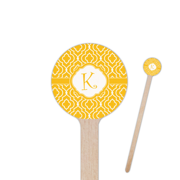 Custom Trellis 7.5" Round Wooden Stir Sticks - Single Sided (Personalized)