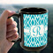 Geometric Diamond 15oz. Black Mug - LIFESTYLE