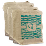 Geometric Diamond Reusable Cotton Grocery Bags - Set of 3 (Personalized)