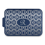 Geometric Diamond Aluminum Baking Pan with Navy Lid (Personalized)