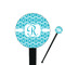 Geometric Diamond Black Plastic 7" Stir Stick - Round - Closeup