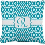 Geometric Diamond Faux-Linen Throw Pillow 16" (Personalized)