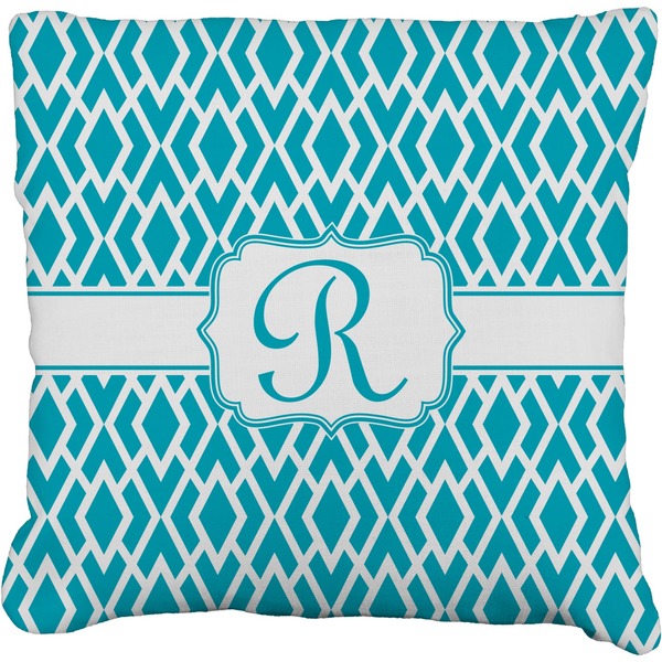 Custom Geometric Diamond Faux-Linen Throw Pillow 16" (Personalized)