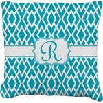 Geometric Diamond Faux-Linen Throw Pillow 20" (Personalized)