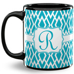 Geometric Diamond 11 Oz Coffee Mug - Black (Personalized)