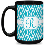 Geometric Diamond 15 Oz Coffee Mug - Black (Personalized)