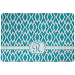 Geometric Diamond Dog Food Mat w/ Initial