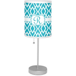 Geometric Diamond 7" Drum Lamp with Shade Linen (Personalized)