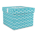 Geometric Diamond Gift Box with Lid - Canvas Wrapped - Large (Personalized)