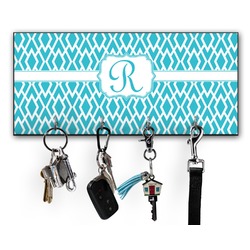 Geometric Diamond Key Hanger w/ 4 Hooks w/ Initial