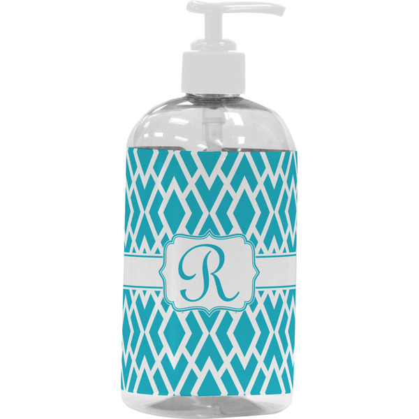 Custom Geometric Diamond Plastic Soap / Lotion Dispenser (16 oz - Large - White) (Personalized)