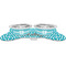 Geometric Diamond Metal Pet Bowls - On Dog Bone Shaped Mat