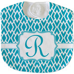 Geometric Diamond Velour Baby Bib w/ Initial