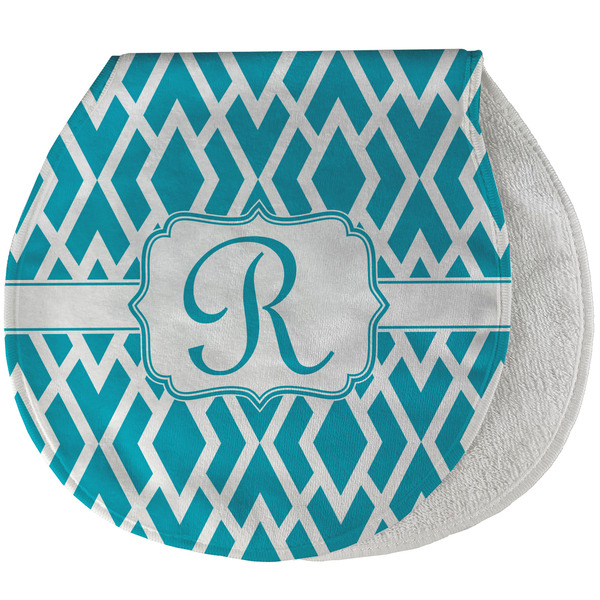 Custom Geometric Diamond Burp Pad - Velour w/ Initial