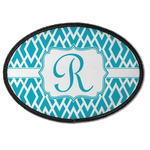 Geometric Diamond Iron On Oval Patch w/ Initial