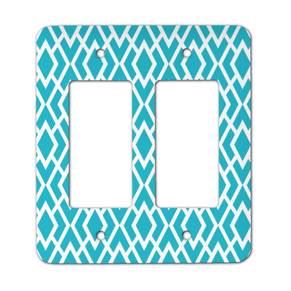 Custom Geometric Diamond Rocker Style Light Switch Cover - Two Switch