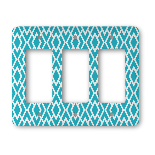 Custom Geometric Diamond Rocker Style Light Switch Cover - Three Switch