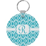 Geometric Diamond Round Plastic Keychain (Personalized)