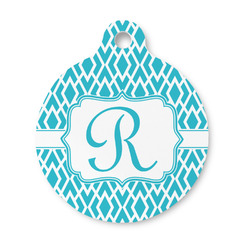 Geometric Diamond Round Pet ID Tag - Small (Personalized)