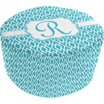 Geometric Diamond Round Pouf Ottoman (Personalized)