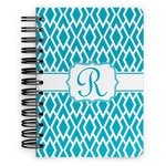 Geometric Diamond Spiral Notebook - 5x7 w/ Initial